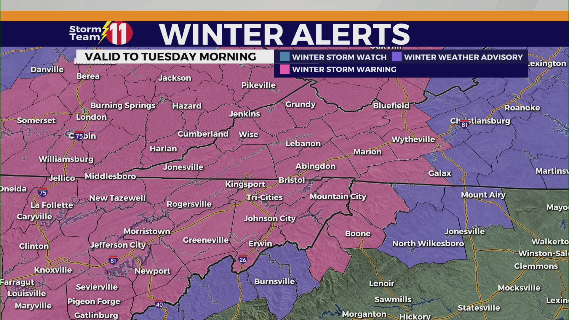 Storm Team 11 gives Monday afternoon update as snow falls across region ...