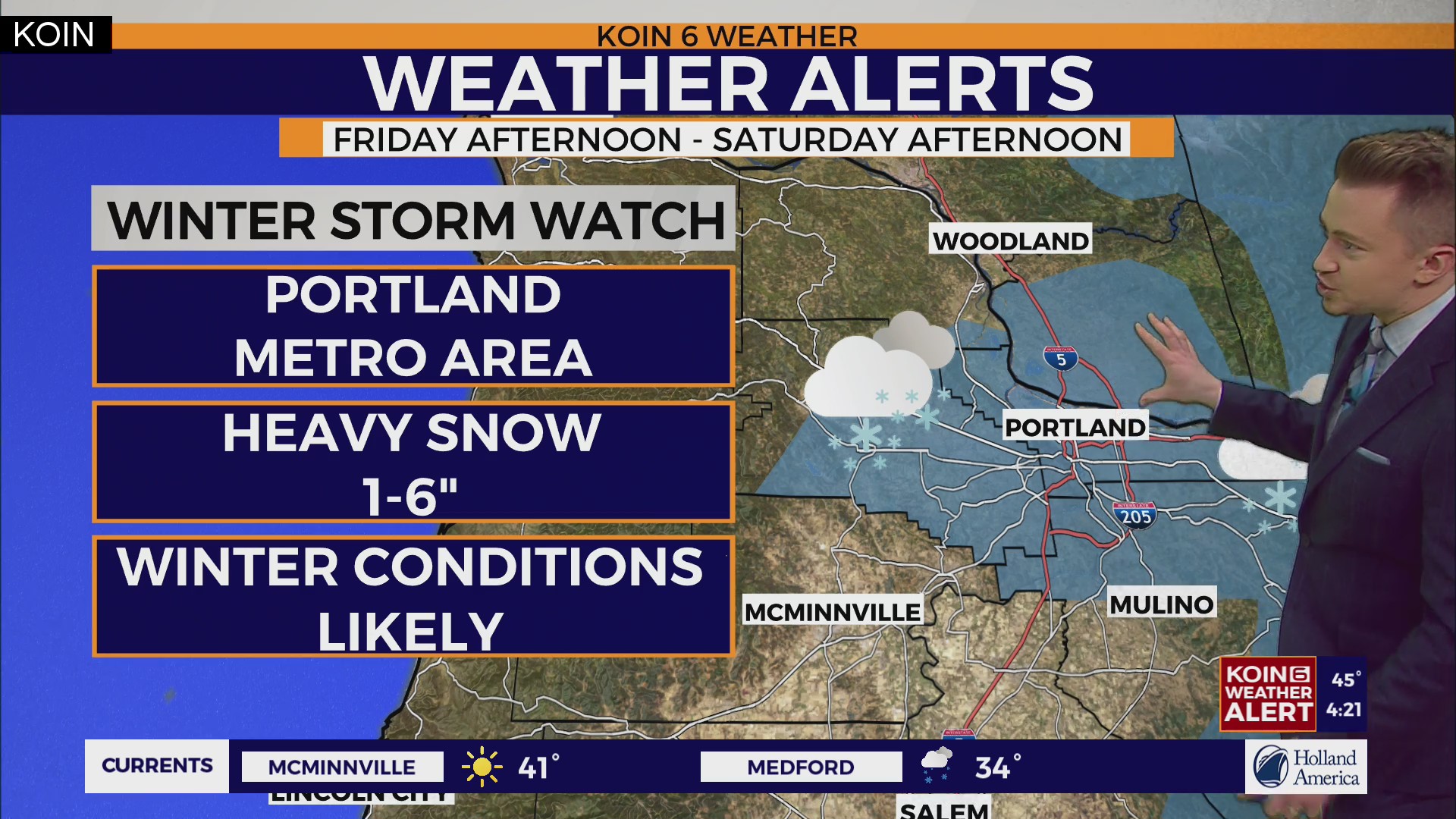 Weather forecast: Winter storm watch issued for Portland metro – KOIN.com