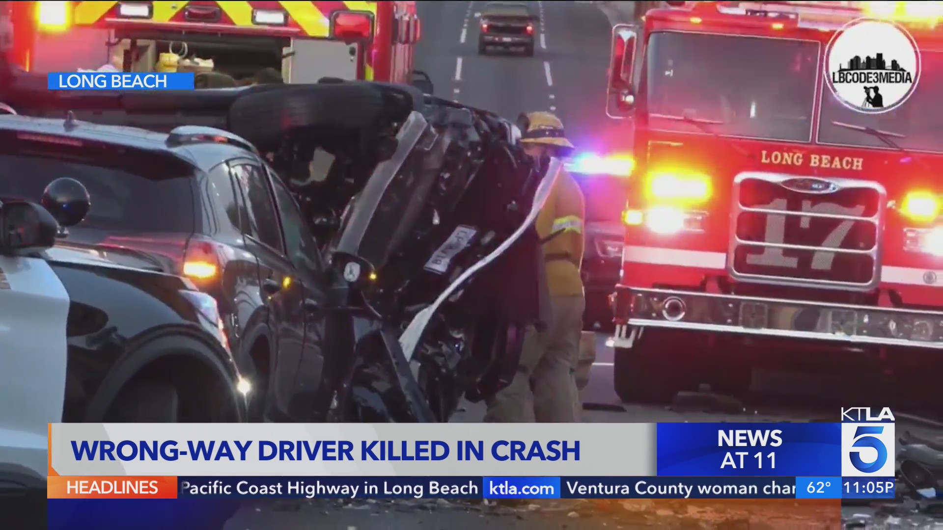 Wrong-way driver dead after crash in Long Beach – KTLA