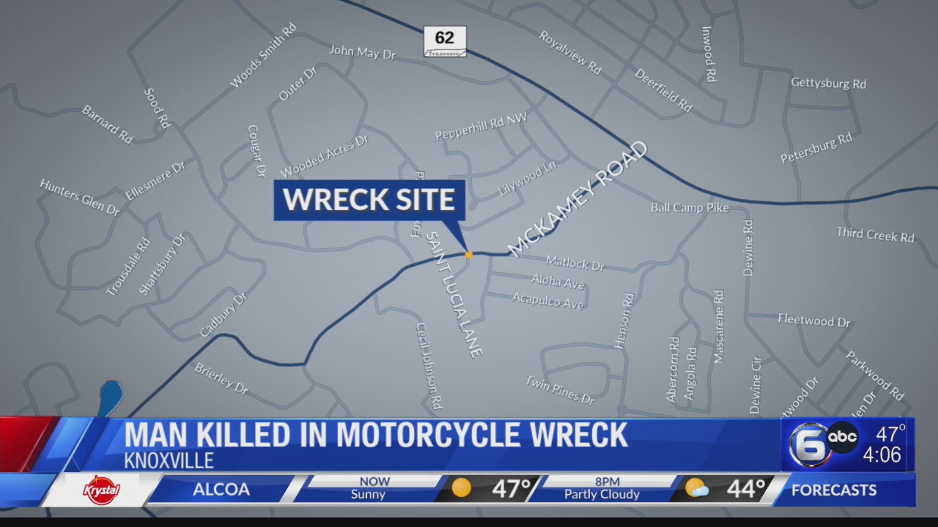 Knoxville Police work to identify motorcyclist killed in crash on