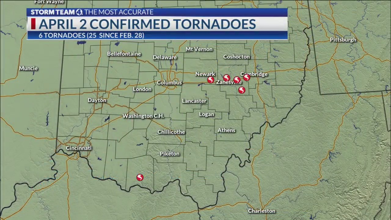 Four more tornadoes confirmed during Tuesday’s severe storms – NBC4 WCMH-TV