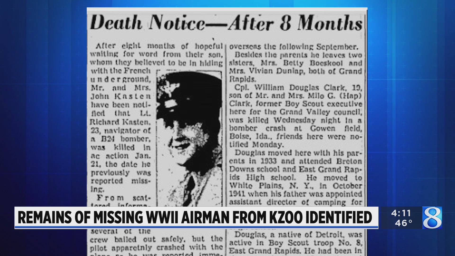 Remains of missing WWII airman from Kalamazoo identified – WOODTV.com