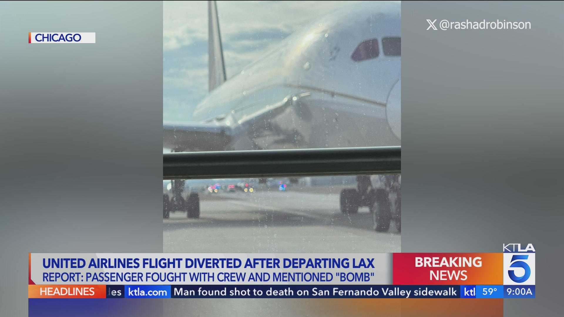 United Airlines flight bound for Los Angeles diverted due to bomb