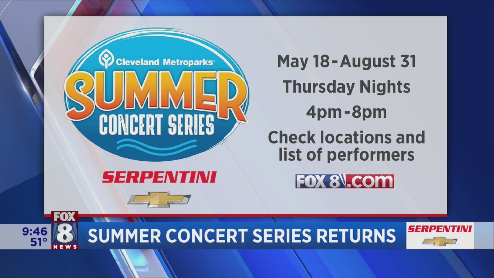 Cleveland Metroparks announces Summer Concert Series lineup Fox 8