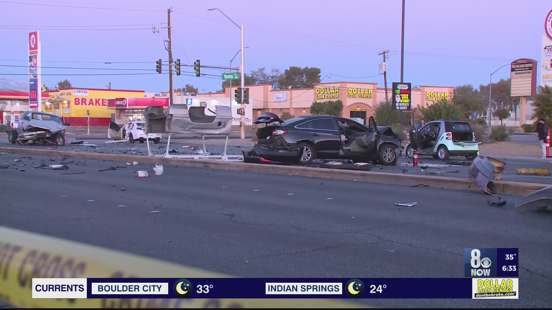 Multivehicle crash closes Lamb, Bonanza intersection KLAS