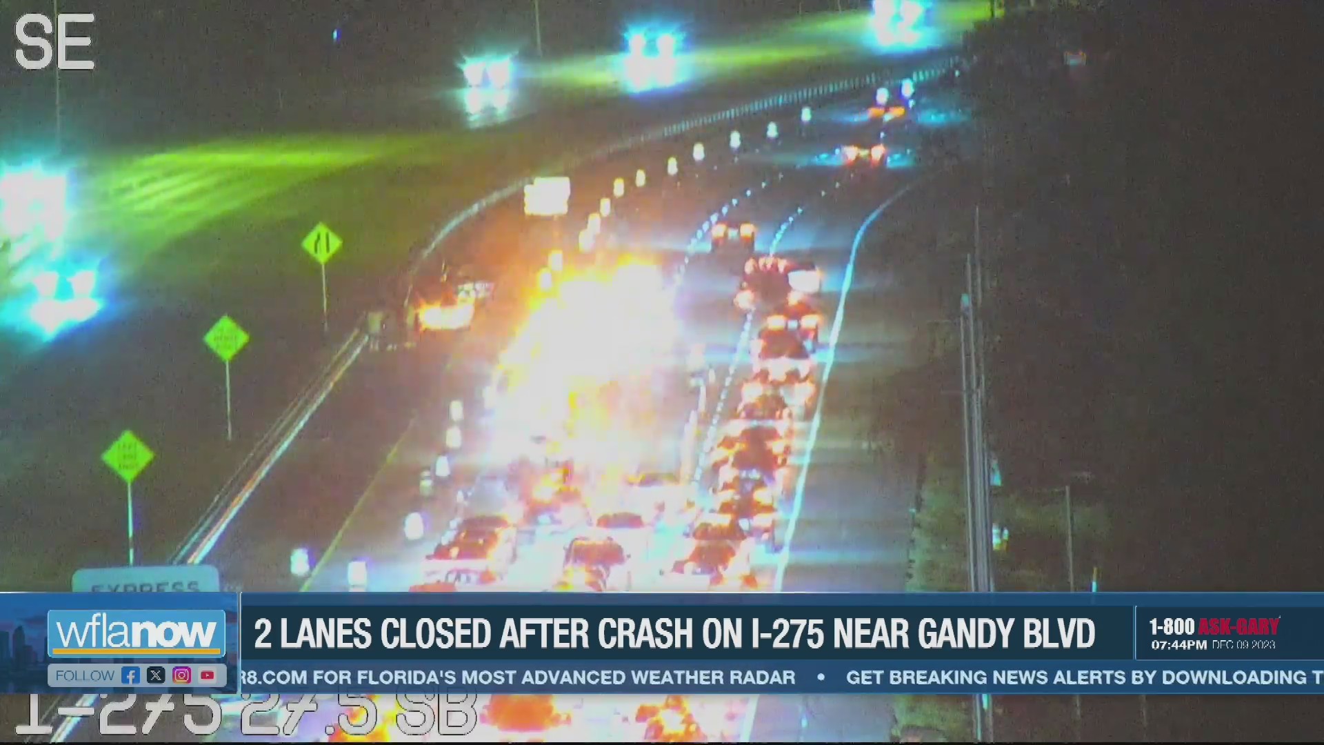 2 lanes closed following crash on I-275 near Gandy Boulevard in St ...