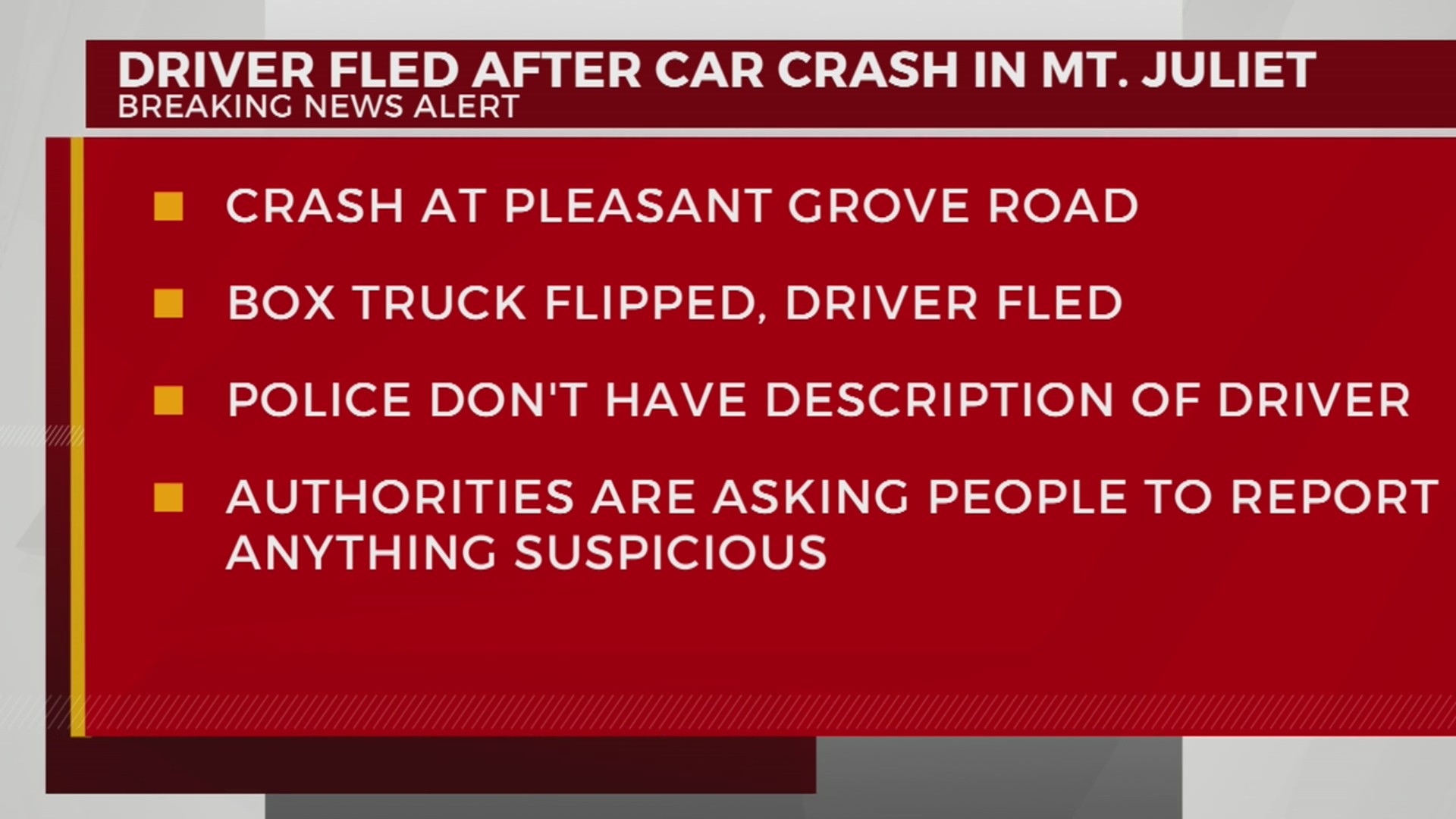 Driver fled after crash in Mt. Juliet – WKRN News 2