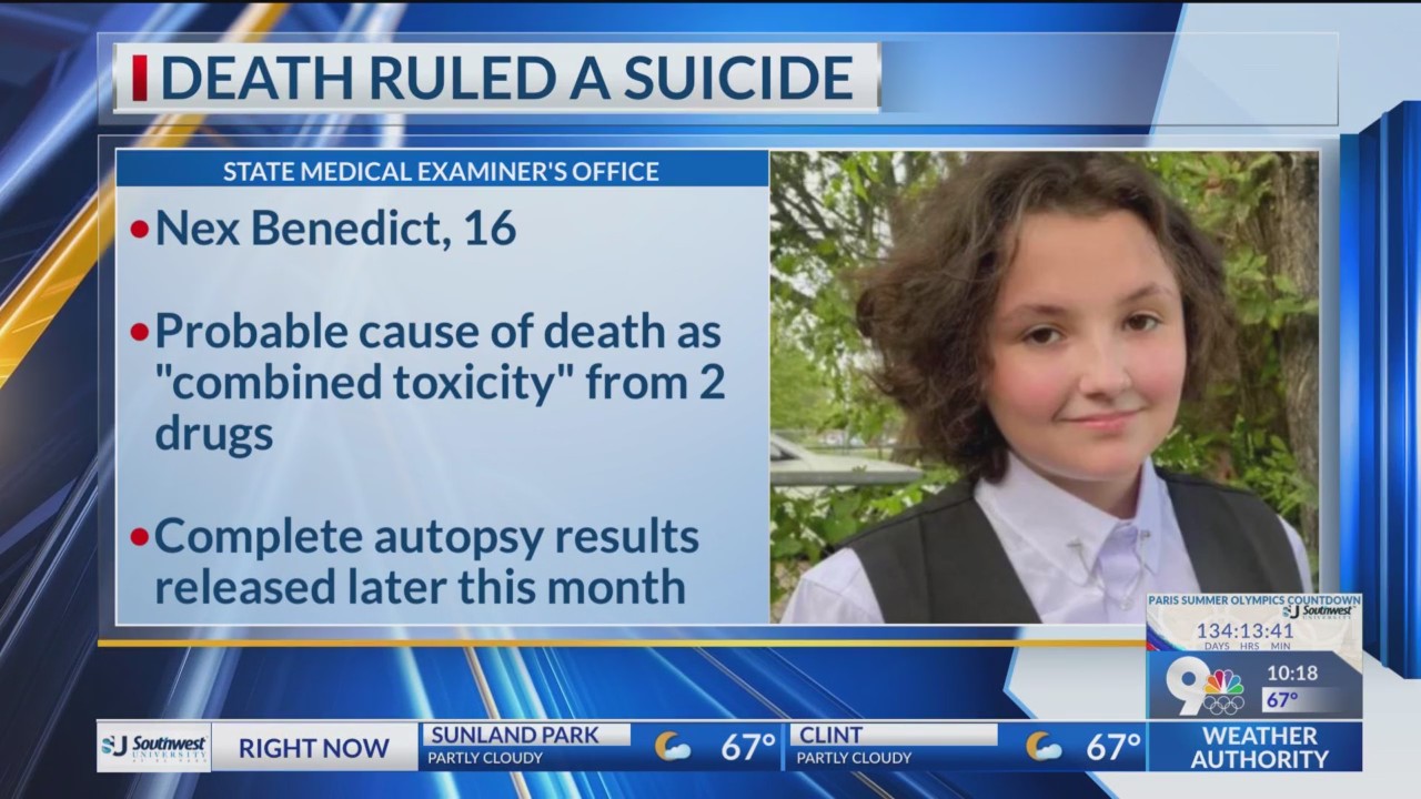 Death of nonbinary teen Nex Benedict is ruled a suicide – KTSM 9 News