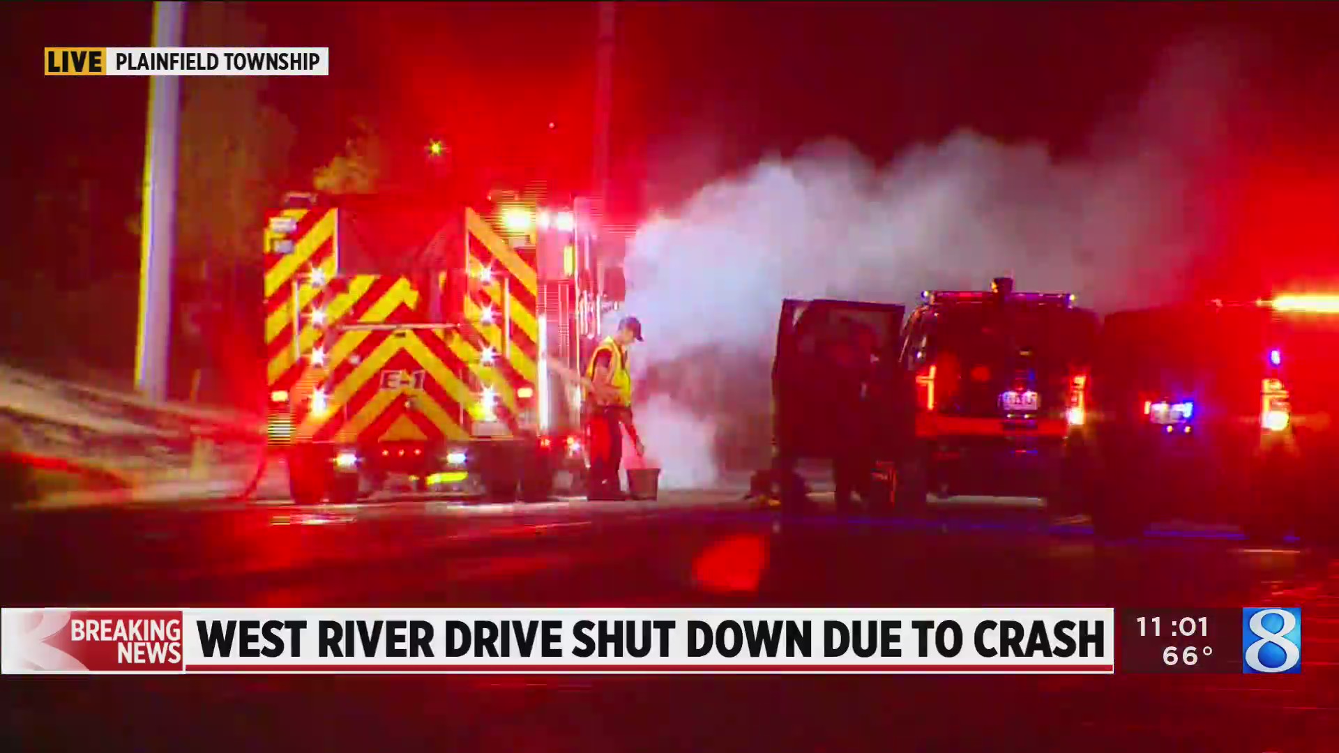 Dispatch 1 injured, power outages after Plainfield Twp. crash