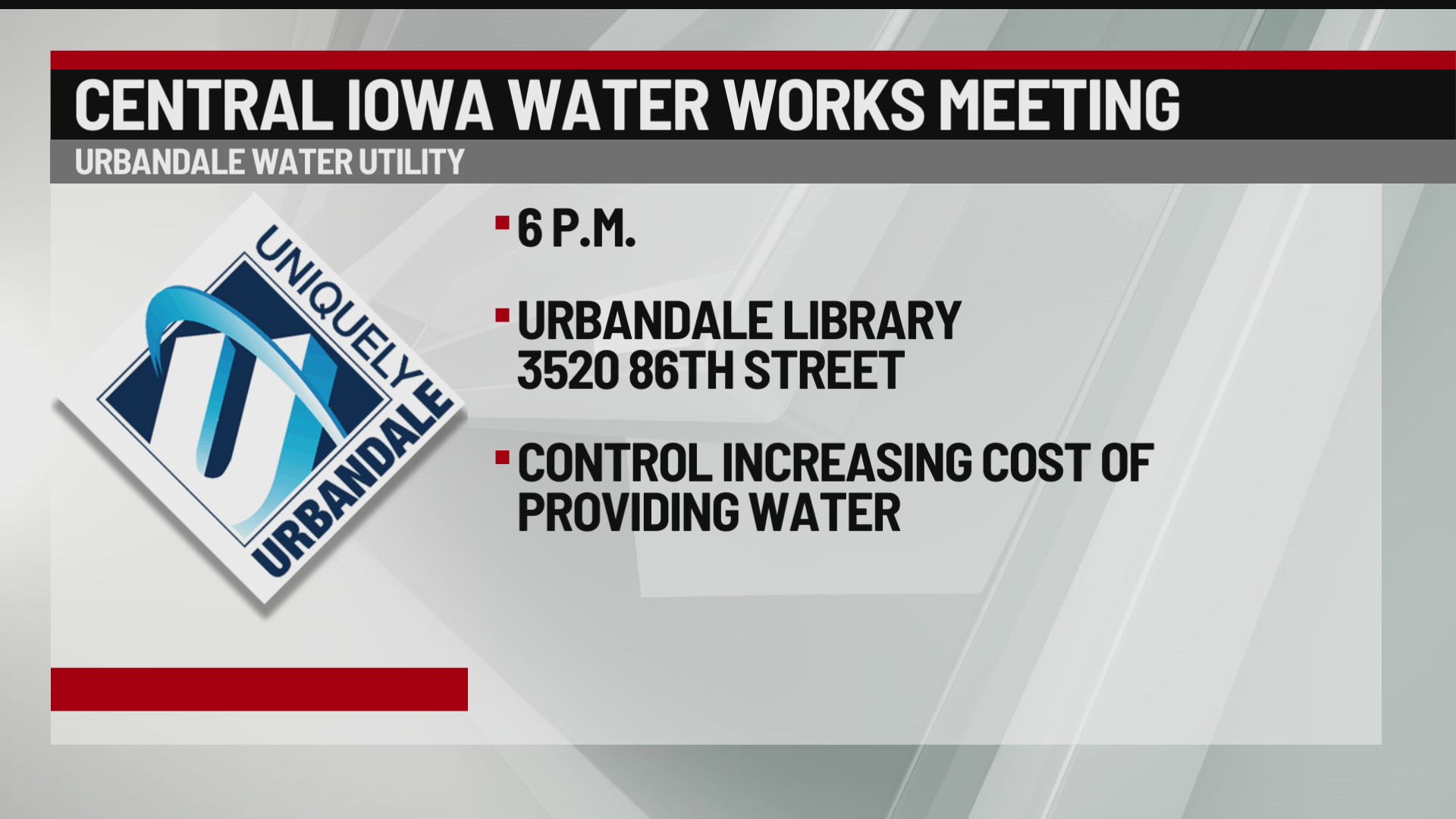 Urbandale residents can learn about Central Iowa Water Works