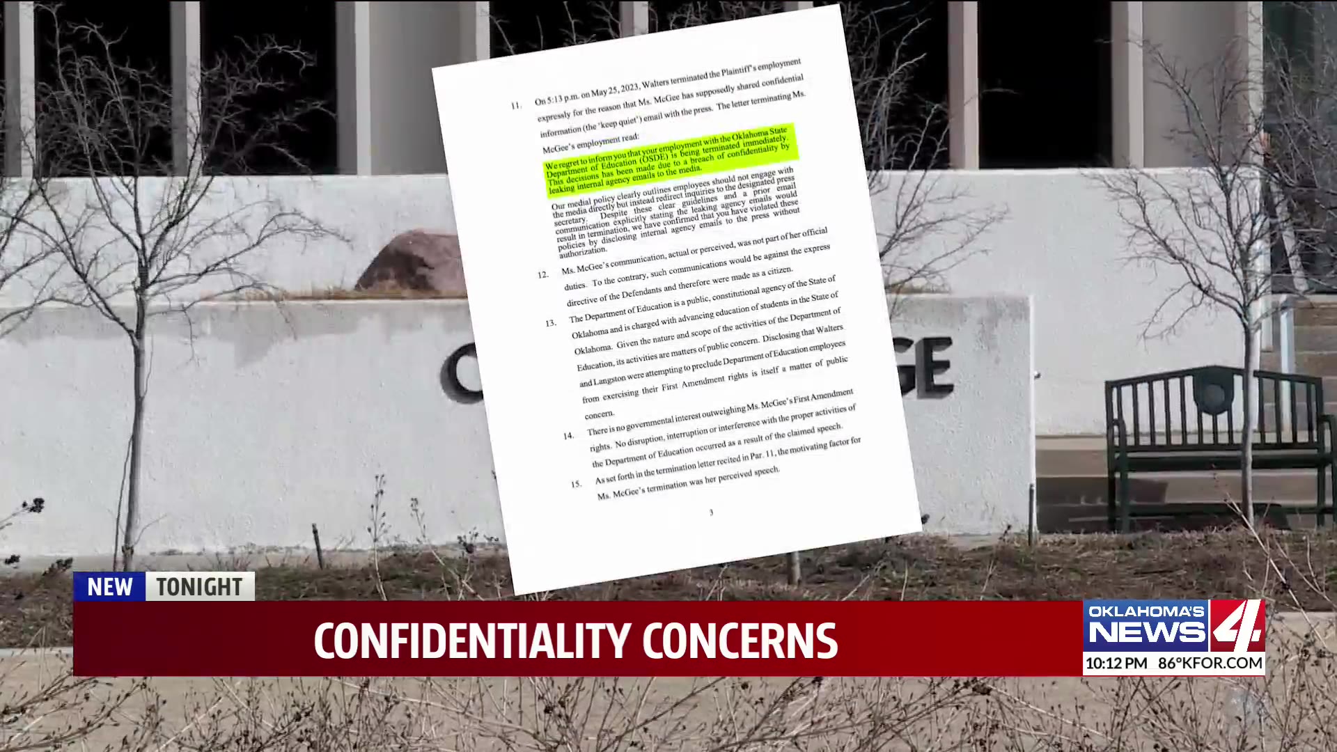 Oklahoma Department of Education requires employees sign