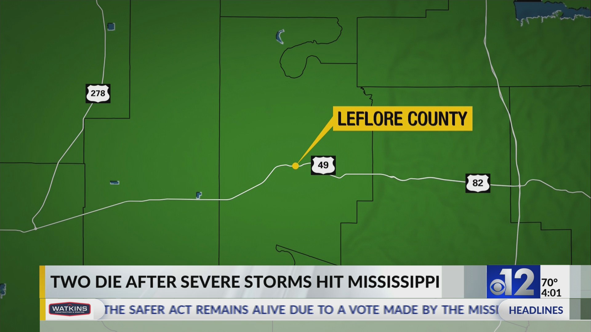 Two die after severe storms hit Mississippi – WJTV
