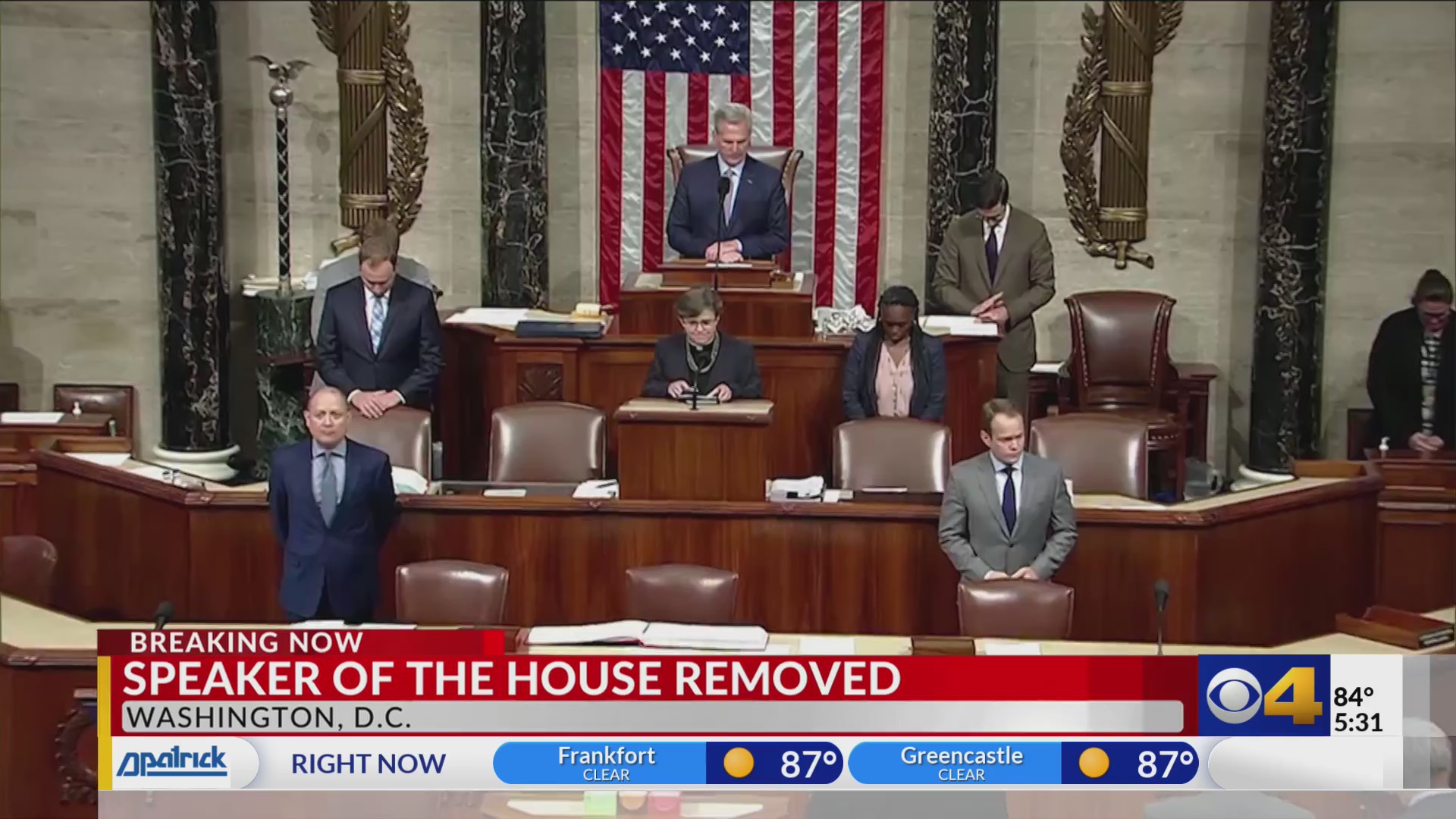 Speaker of the House removed for the first time in history – WTTV CBS4Indy