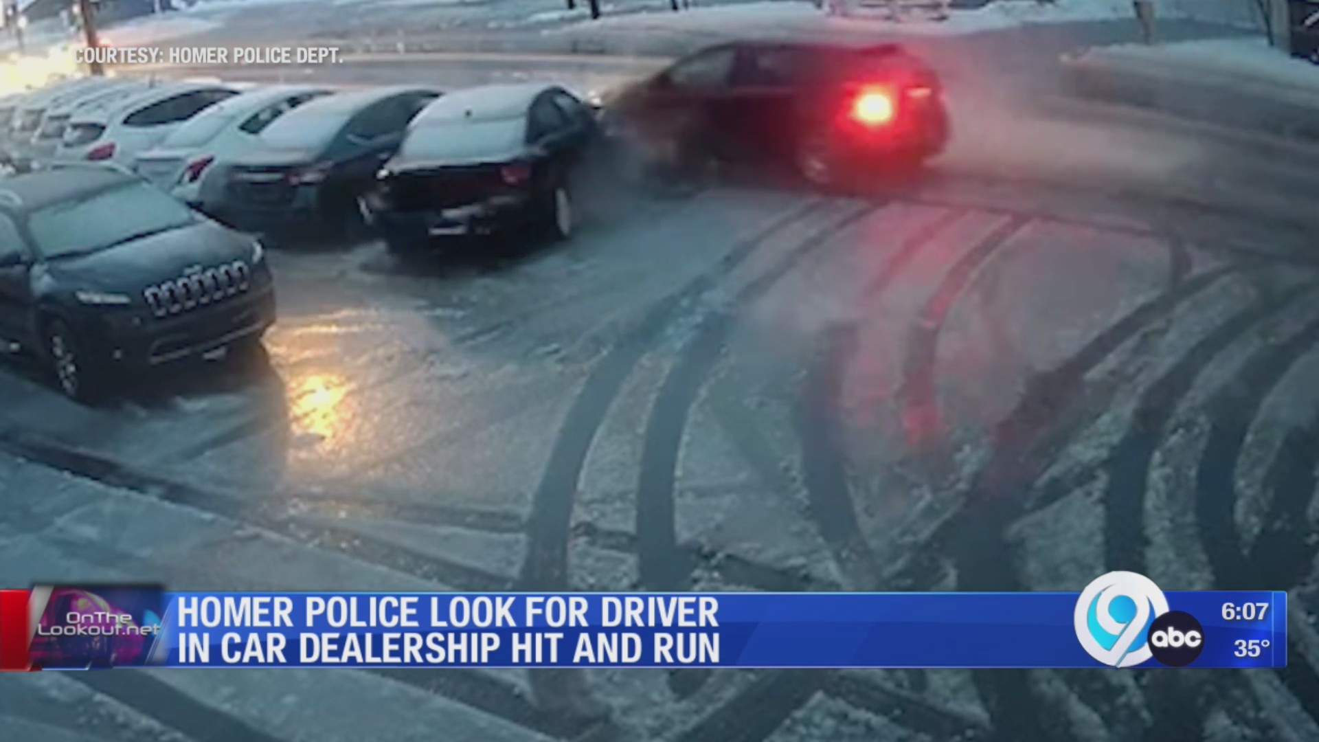 Homer police looking for driver in car dealership hit and run WSYR