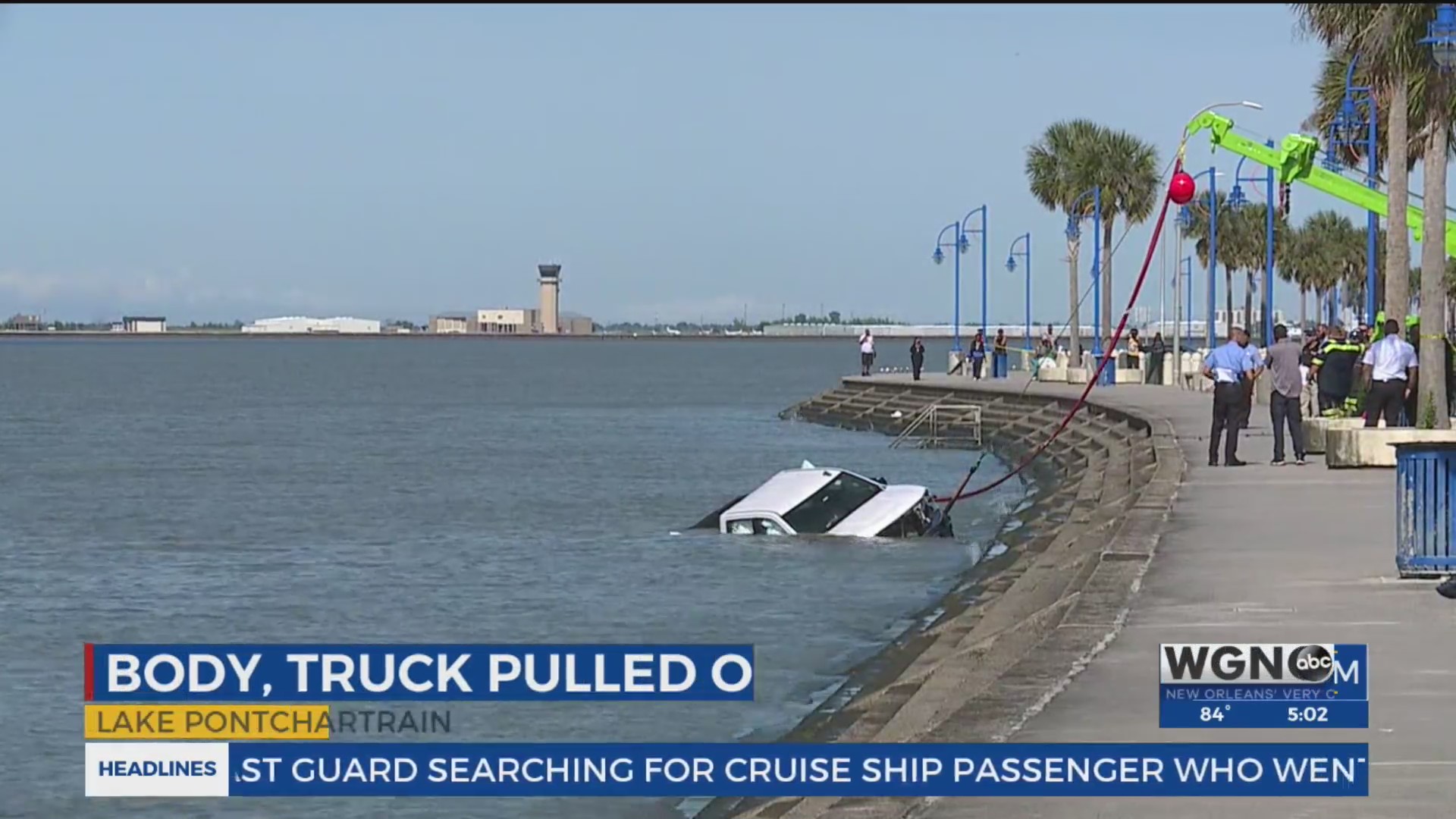 Man dead, truck recovered from water after Lake Pontchartrain crash WGNO