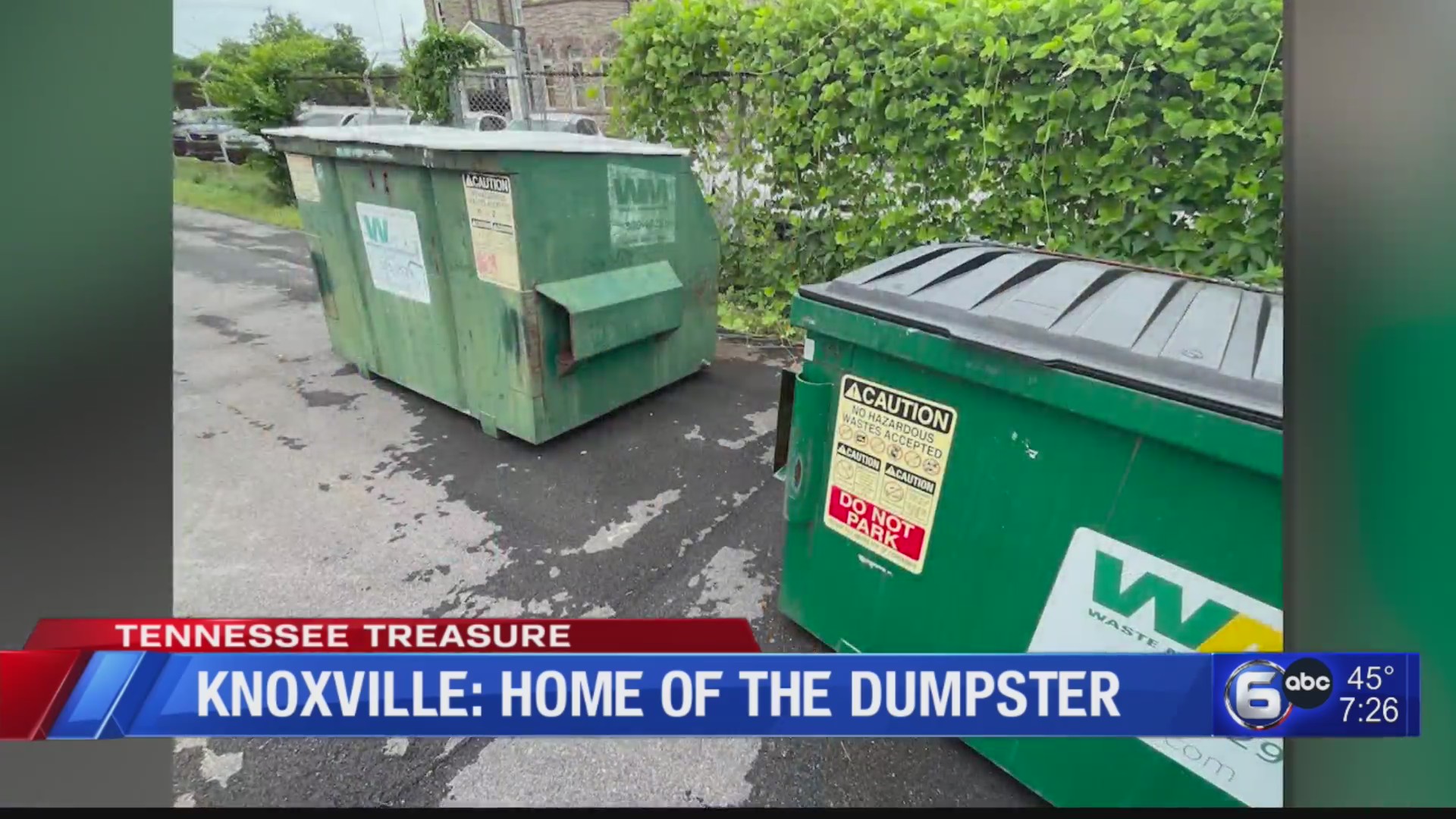 Tennessee Treasure Knoxville Home of the Dumpster WATE 6 On Your Side