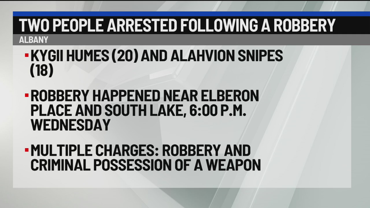 Two arrested in Albany on robbery charges – NEWS10 ABC