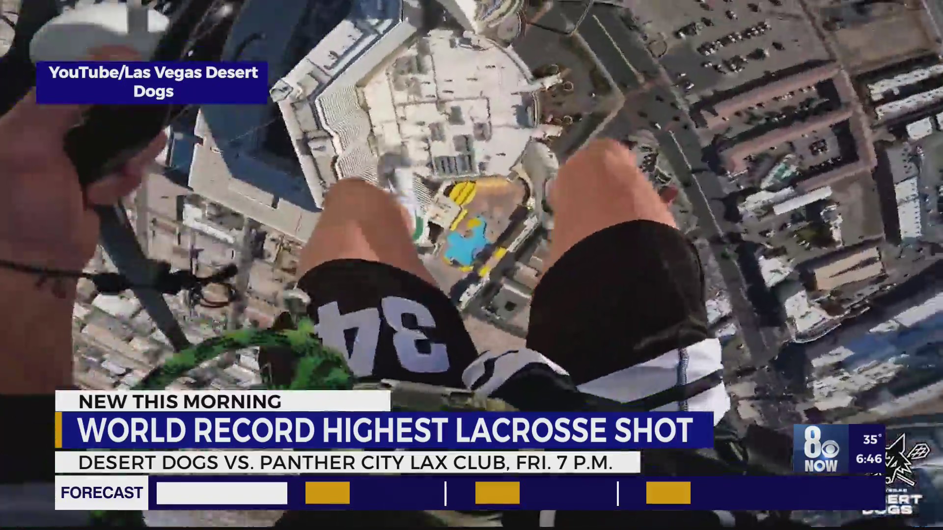 World record highest Lacrosse shot KLAS