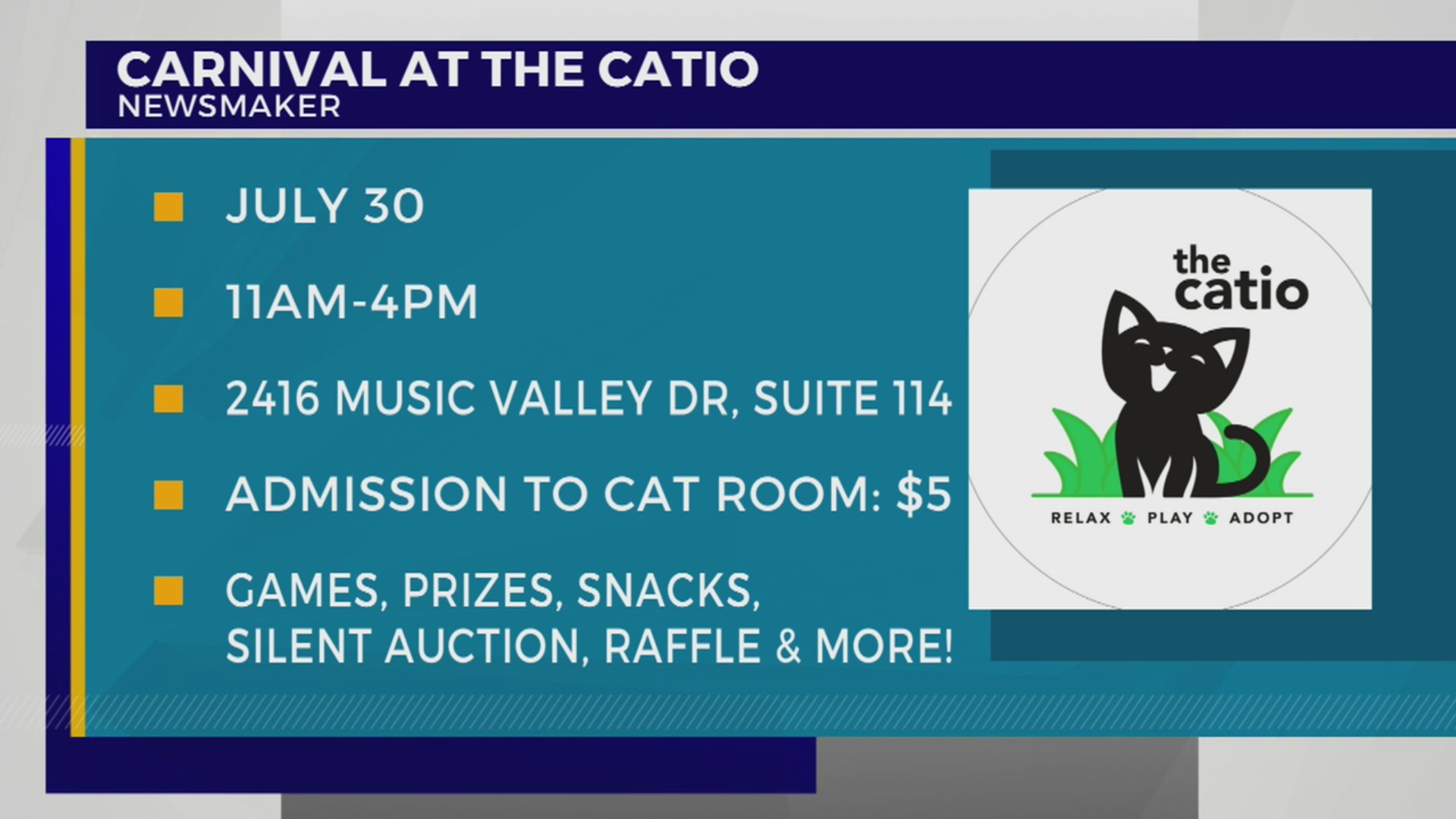 Newsmaker: Carnival at The Catio – WKRN News 2