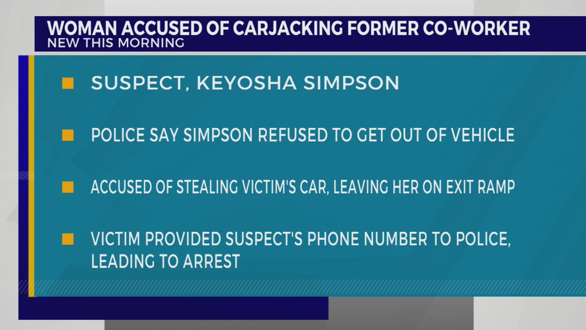 Woman accused of carjacking former coworker – WKRN News 2
