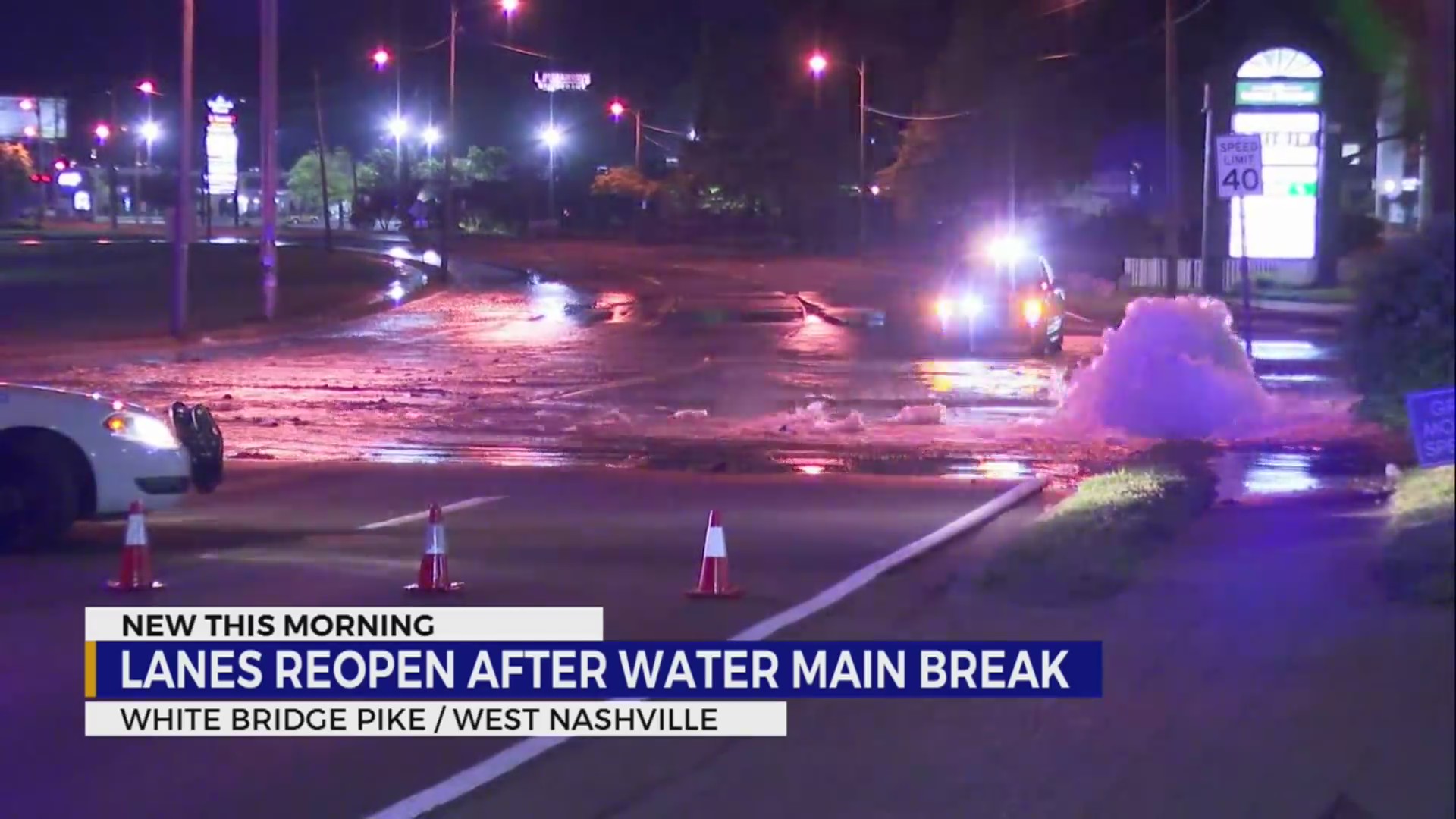 White Bridge Road reopens after water main break WKRN News 2
