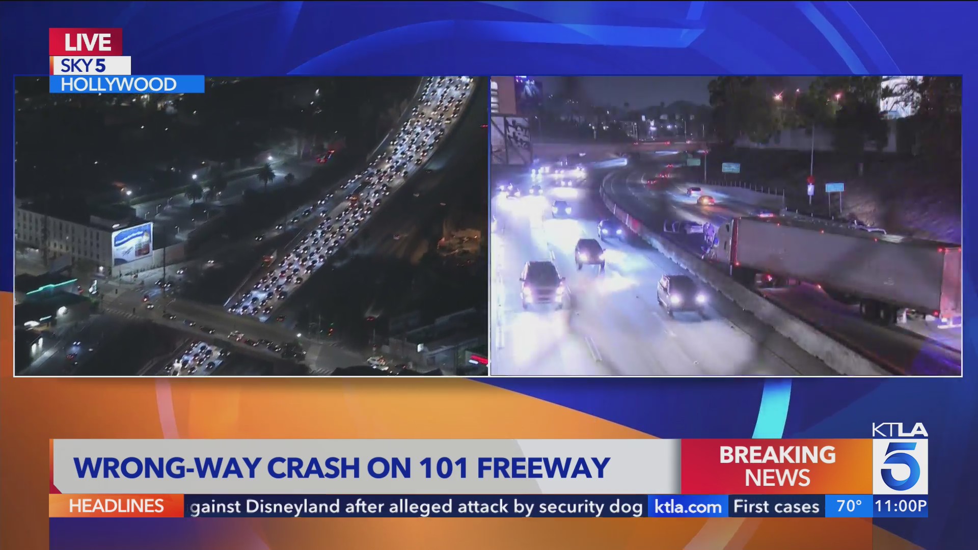 Wrong-way crash on 101 Freeway in Hollywood – KTLA