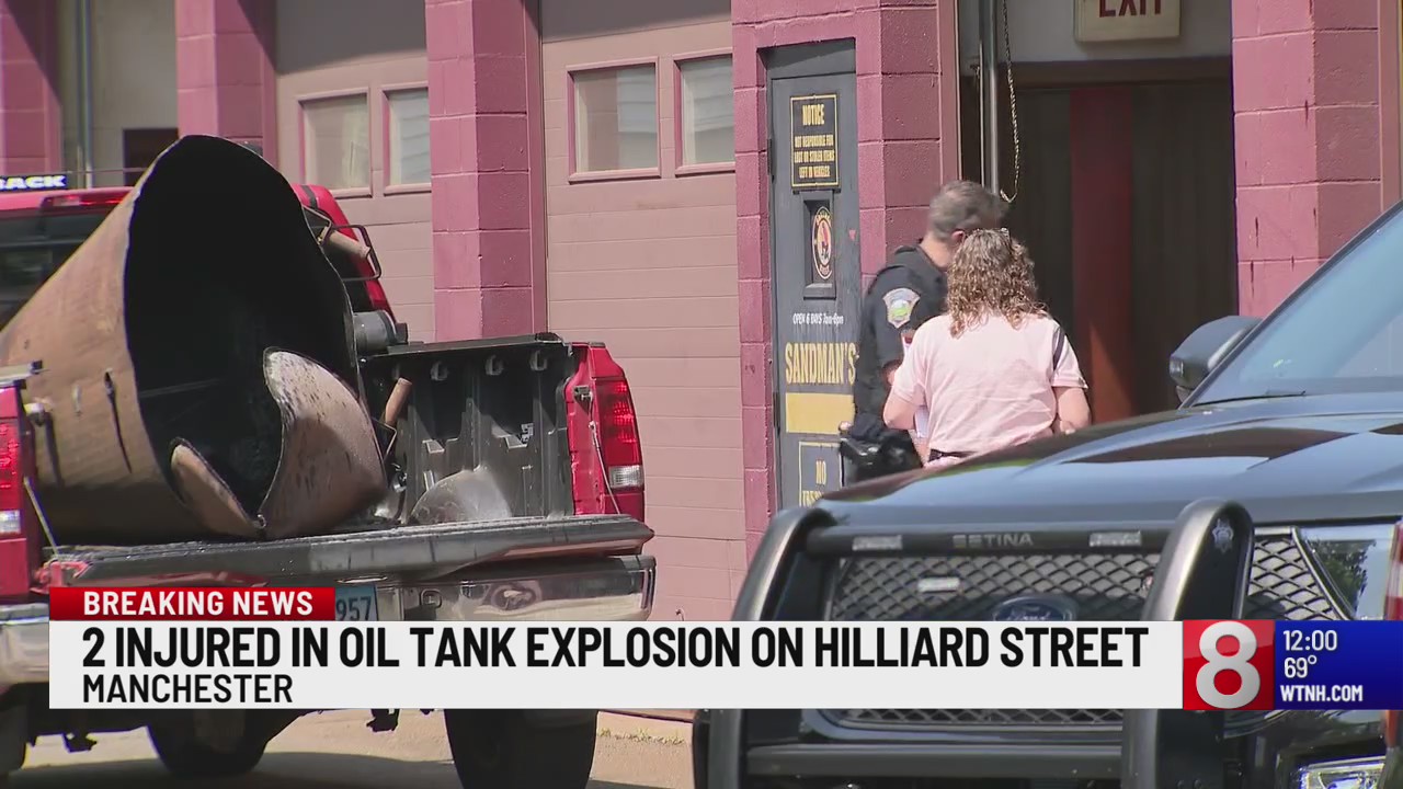 2 injured in oil tank explosion at auto shop in Manchester