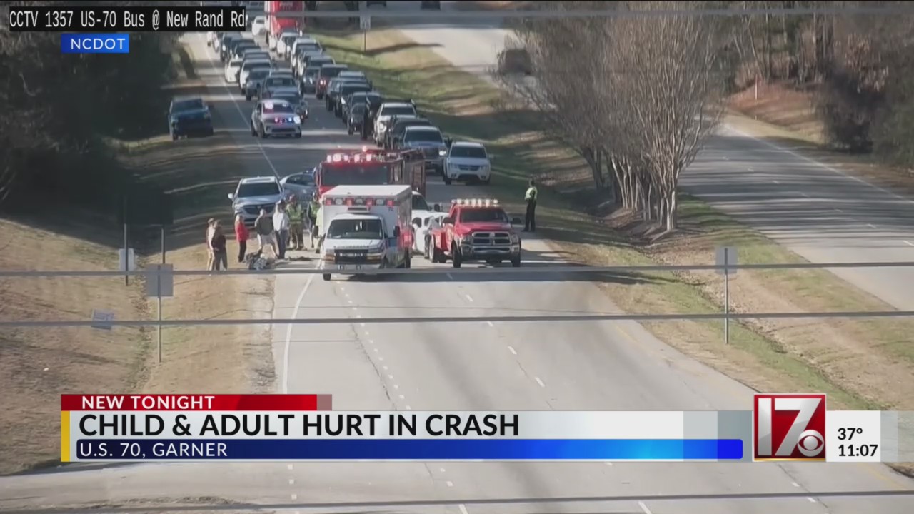 Child among 2 taken to hospital after US 70 crash in Garner – CBS17.com