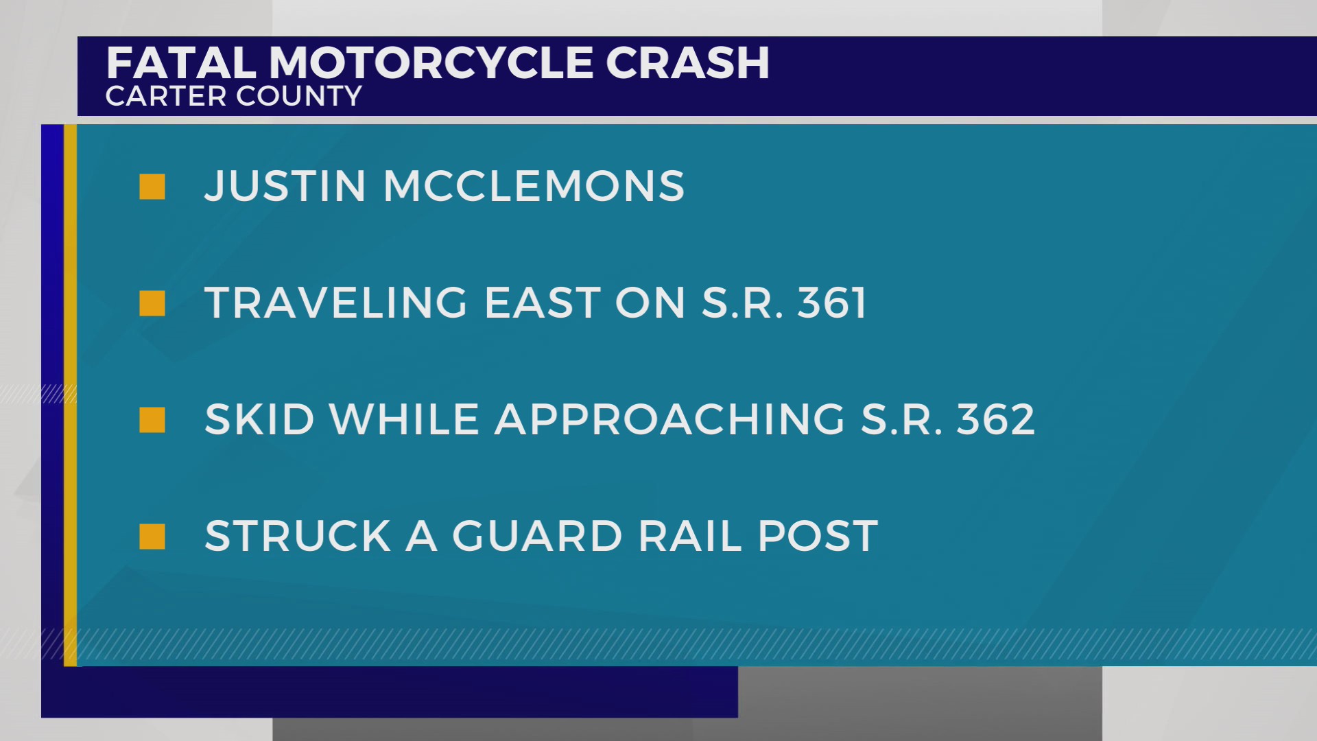 Motorcyclist dead after crash in Carter County – WJHL | Tri-Cities News ...