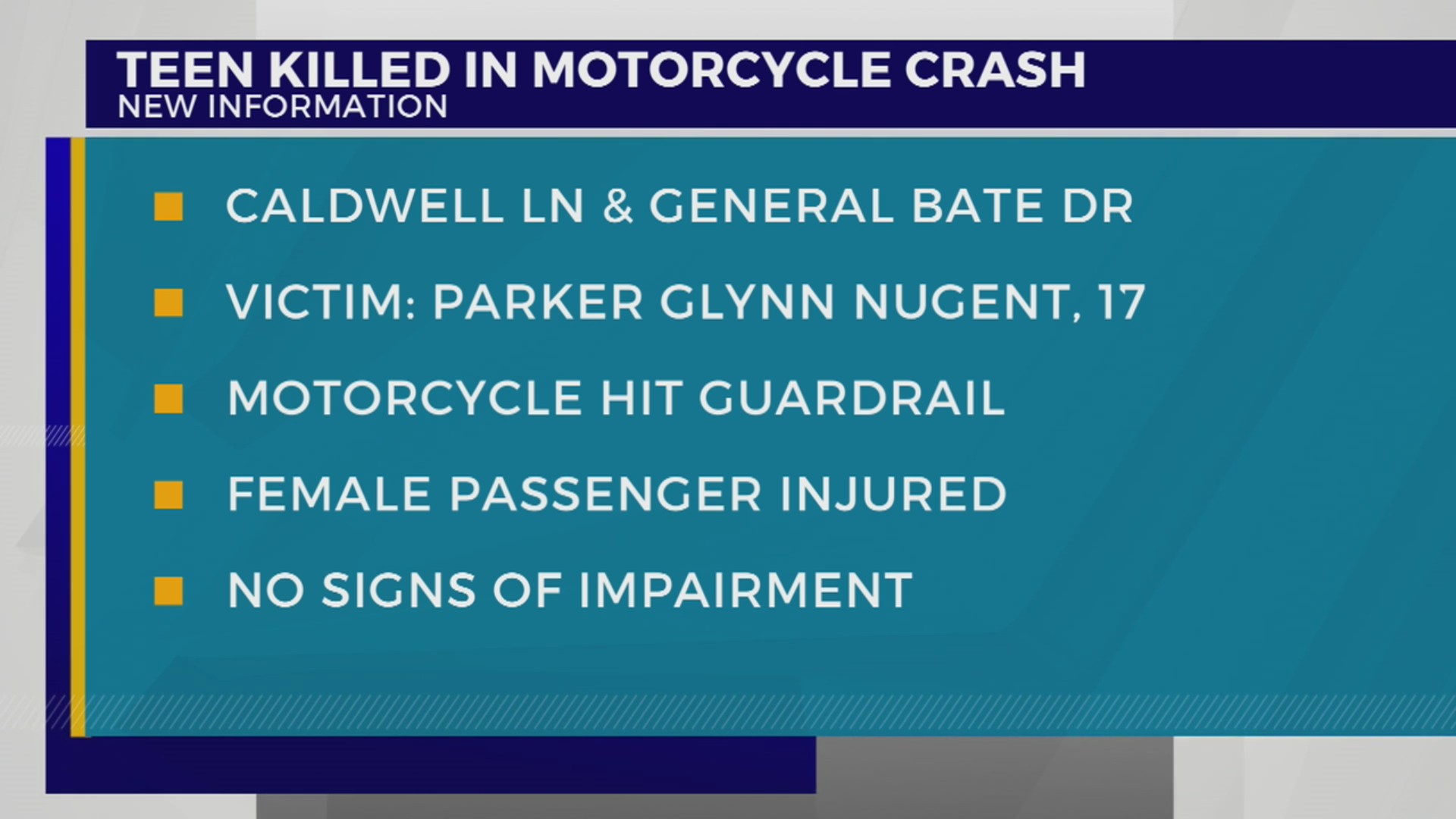 Teen killed in motorcycle crash – WKRN News 2
