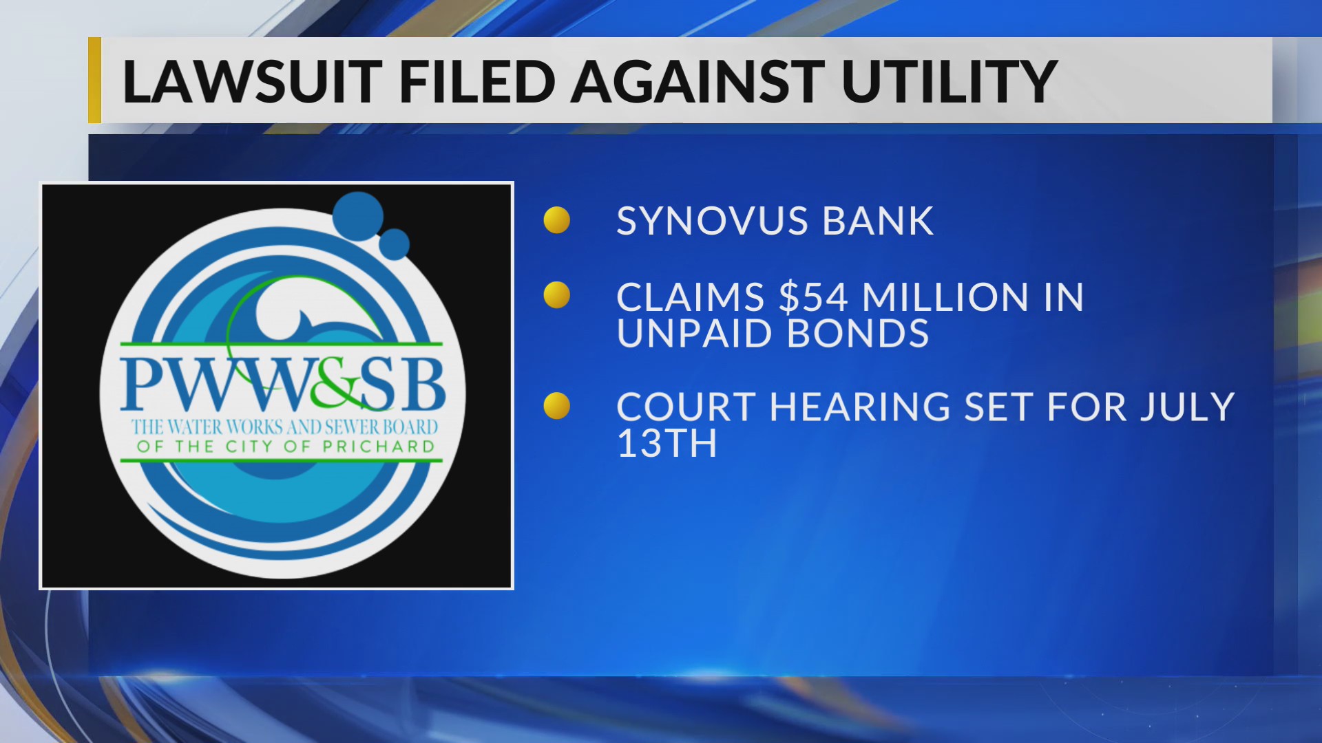Synovus Bank files lawsuit against Prichard Water Board WKRG News 5