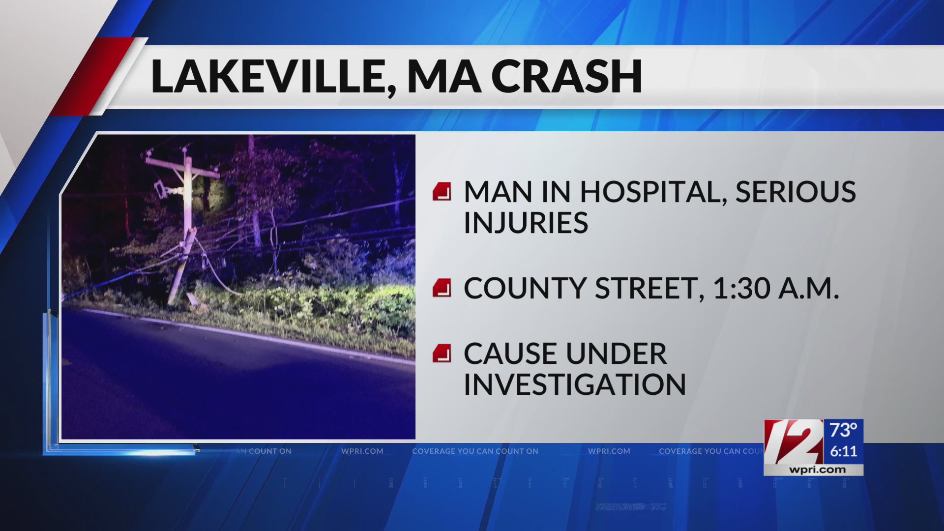 Lakeville car crash sends 1 man to hospital