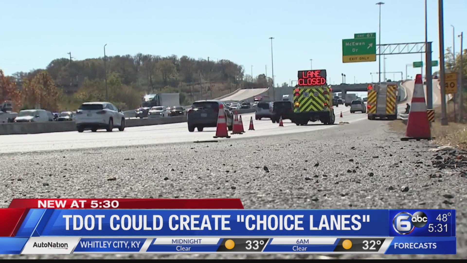 TDOT could create ‘Choice Lanes’ in Tennessee WATE 6 On Your Side