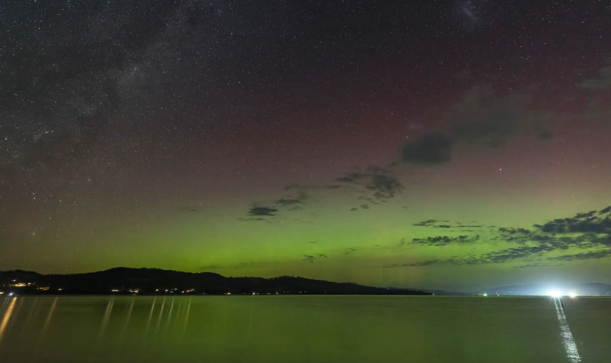 Aurora Australis Lights Up Sky as Strong Storms Impact